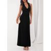 imagePRETTYGARDEN Halter Dresses for Women 2026 Elegant Classy Spring V Neck Tie Backless Summer Wedding Guest Cocktail Midi DressBlack