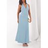 imagePRETTYGARDEN Halter Dresses for Women 2026 Elegant Classy Spring V Neck Tie Backless Summer Wedding Guest Cocktail Midi DressBlue