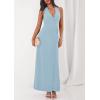 imagePRETTYGARDEN Halter Dresses for Women 2026 Elegant Classy Spring V Neck Tie Backless Summer Wedding Guest Cocktail Midi DressBlue