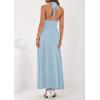 imagePRETTYGARDEN Halter Dresses for Women 2026 Elegant Classy Spring V Neck Tie Backless Summer Wedding Guest Cocktail Midi DressBlue