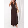imagePRETTYGARDEN Halter Dresses for Women 2026 Elegant Classy Spring V Neck Tie Backless Summer Wedding Guest Cocktail Midi DressBrown