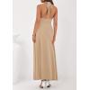 imagePRETTYGARDEN Halter Dresses for Women 2026 Elegant Classy Spring V Neck Tie Backless Summer Wedding Guest Cocktail Midi DressKhaki