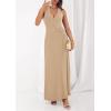 imagePRETTYGARDEN Halter Dresses for Women 2026 Elegant Classy Spring V Neck Tie Backless Summer Wedding Guest Cocktail Midi DressKhaki