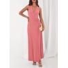 imagePRETTYGARDEN Halter Dresses for Women 2026 Elegant Classy Spring V Neck Tie Backless Summer Wedding Guest Cocktail Midi DressPink