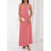 imagePRETTYGARDEN Halter Dresses for Women 2026 Elegant Classy Spring V Neck Tie Backless Summer Wedding Guest Cocktail Midi DressPink