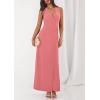 imagePRETTYGARDEN Halter Dresses for Women 2026 Elegant Classy Spring V Neck Tie Backless Summer Wedding Guest Cocktail Midi DressPink