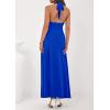 imagePRETTYGARDEN Halter Dresses for Women 2026 Elegant Classy Spring V Neck Tie Backless Summer Wedding Guest Cocktail Midi DressRoyal Blue