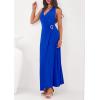 imagePRETTYGARDEN Halter Dresses for Women 2026 Elegant Classy Spring V Neck Tie Backless Summer Wedding Guest Cocktail Midi DressRoyal Blue
