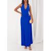 imagePRETTYGARDEN Halter Dresses for Women 2026 Elegant Classy Spring V Neck Tie Backless Summer Wedding Guest Cocktail Midi DressRoyal Blue