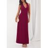 imagePRETTYGARDEN Halter Dresses for Women 2026 Elegant Classy Spring V Neck Tie Backless Summer Wedding Guest Cocktail Midi DressWine Red