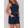 imagePRETTYGARDEN Lounge Sets for Women 2025 Summer Two Piece Matching Outfits Beach Vacation Clothes Sleeveless Tops and Shorts