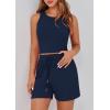 imagePRETTYGARDEN Lounge Sets for Women 2025 Summer Two Piece Matching Outfits Beach Vacation Clothes Sleeveless Tops and Shorts