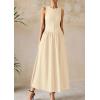 imagePRETTYGARDEN Maxi Dresses for Women 2025 Summer Casual Sleeveless Patchwork Flowy Vacation Sundress Knit Long Work Tank DressBeige