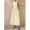 imagePRETTYGARDEN Maxi Dresses for Women 2025 Summer Casual Sleeveless Patchwork Flowy Vacation Sundress Knit Long Work Tank DressBeige