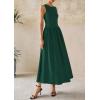 imagePRETTYGARDEN Maxi Dresses for Women 2025 Summer Casual Sleeveless Patchwork Flowy Vacation Sundress Knit Long Work Tank DressDark Green