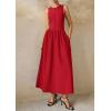 imagePRETTYGARDEN Maxi Dresses for Women 2025 Summer Casual Sleeveless Patchwork Flowy Vacation Sundress Knit Long Work Tank DressRed