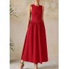 imagePRETTYGARDEN Maxi Dresses for Women 2025 Summer Casual Sleeveless Patchwork Flowy Vacation Sundress Knit Long Work Tank DressRed