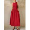 imagePRETTYGARDEN Maxi Dresses for Women 2025 Summer Casual Sleeveless Patchwork Flowy Vacation Sundress Knit Long Work Tank DressRed