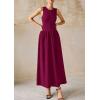 imagePRETTYGARDEN Maxi Dresses for Women 2025 Summer Casual Sleeveless Patchwork Flowy Vacation Sundress Knit Long Work Tank DressWine Red