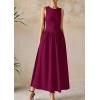 imagePRETTYGARDEN Maxi Dresses for Women 2025 Summer Casual Sleeveless Patchwork Flowy Vacation Sundress Knit Long Work Tank DressWine Red