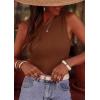 imagePRETTYGARDEN Sleeveless Tops for Women 2026 Summer Ribbed Tank Top Fitted Shirts Basic Tees Cute Spring Going Out Y2k ClothesBrown
