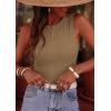 imagePRETTYGARDEN Sleeveless Tops for Women 2026 Summer Ribbed Tank Top Fitted Shirts Basic Tees Cute Spring Going Out Y2k ClothesCamel