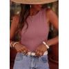 imagePRETTYGARDEN Sleeveless Tops for Women 2026 Summer Ribbed Tank Top Fitted Shirts Basic Tees Cute Spring Going Out Y2k ClothesPink