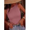 imagePRETTYGARDEN Sleeveless Tops for Women 2026 Summer Ribbed Tank Top Fitted Shirts Basic Tees Cute Spring Going Out Y2k ClothesPink