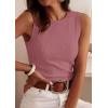 imagePRETTYGARDEN Sleeveless Tops for Women 2026 Summer Ribbed Tank Top Fitted Shirts Basic Tees Cute Spring Going Out Y2k ClothesPink