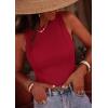 imagePRETTYGARDEN Sleeveless Tops for Women 2026 Summer Ribbed Tank Top Fitted Shirts Basic Tees Cute Spring Going Out Y2k ClothesRed