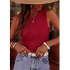 imagePRETTYGARDEN Sleeveless Tops for Women 2026 Summer Ribbed Tank Top Fitted Shirts Basic Tees Cute Spring Going Out Y2k ClothesRed