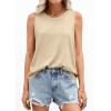 imagePRETTYGARDEN Sleeveless Tops for Women 2026 Summer Tank Tops Spring Fashion Casual Loose Fit Shirts Beach Vacation ClothesBeige