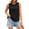 imagePRETTYGARDEN Sleeveless Tops for Women 2026 Summer Tank Tops Spring Fashion Casual Loose Fit Shirts Beach Vacation ClothesBlack