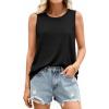 imagePRETTYGARDEN Sleeveless Tops for Women 2026 Summer Tank Tops Spring Fashion Casual Loose Fit Shirts Beach Vacation ClothesBlack