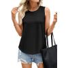 imagePRETTYGARDEN Sleeveless Tops for Women 2026 Summer Tank Tops Spring Fashion Casual Loose Fit Shirts Beach Vacation ClothesBlack