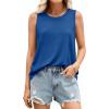 imagePRETTYGARDEN Sleeveless Tops for Women 2026 Summer Tank Tops Spring Fashion Casual Loose Fit Shirts Beach Vacation ClothesBlue