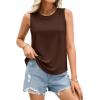 imagePRETTYGARDEN Sleeveless Tops for Women 2026 Summer Tank Tops Spring Fashion Casual Loose Fit Shirts Beach Vacation ClothesBrown