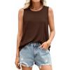 imagePRETTYGARDEN Sleeveless Tops for Women 2026 Summer Tank Tops Spring Fashion Casual Loose Fit Shirts Beach Vacation ClothesBrown