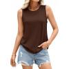 imagePRETTYGARDEN Sleeveless Tops for Women 2026 Summer Tank Tops Spring Fashion Casual Loose Fit Shirts Beach Vacation ClothesBrown