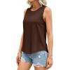 imagePRETTYGARDEN Sleeveless Tops for Women 2026 Summer Tank Tops Spring Fashion Casual Loose Fit Shirts Beach Vacation ClothesBrown