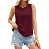 imagePRETTYGARDEN Sleeveless Tops for Women 2026 Summer Tank Tops Spring Fashion Casual Loose Fit Shirts Beach Vacation ClothesBurgundy