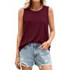 imagePRETTYGARDEN Sleeveless Tops for Women 2026 Summer Tank Tops Spring Fashion Casual Loose Fit Shirts Beach Vacation ClothesBurgundy