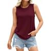 imagePRETTYGARDEN Sleeveless Tops for Women 2026 Summer Tank Tops Spring Fashion Casual Loose Fit Shirts Beach Vacation ClothesBurgundy