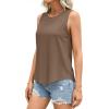 imagePRETTYGARDEN Sleeveless Tops for Women 2026 Summer Tank Tops Spring Fashion Casual Loose Fit Shirts Beach Vacation ClothesKhaki