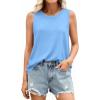 imagePRETTYGARDEN Sleeveless Tops for Women 2026 Summer Tank Tops Spring Fashion Casual Loose Fit Shirts Beach Vacation ClothesLight Blue