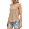 imagePRETTYGARDEN Sleeveless Tops for Women 2026 Summer Tank Tops Spring Fashion Casual Loose Fit Shirts Beach Vacation ClothesLight Khaki
