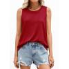 imagePRETTYGARDEN Sleeveless Tops for Women 2026 Summer Tank Tops Spring Fashion Casual Loose Fit Shirts Beach Vacation ClothesRed