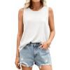 imagePRETTYGARDEN Sleeveless Tops for Women 2026 Summer Tank Tops Spring Fashion Casual Loose Fit Shirts Beach Vacation ClothesWhite
