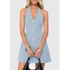 imagePRETTYGARDEN Summer Cocktail Dresses for Women Short 2026 Spring Halter V Neck Beach Party Backless A Line Mini DressLight Blue