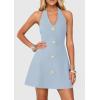 imagePRETTYGARDEN Summer Cocktail Dresses for Women Short 2026 Spring Halter V Neck Beach Party Backless A Line Mini DressLight Blue